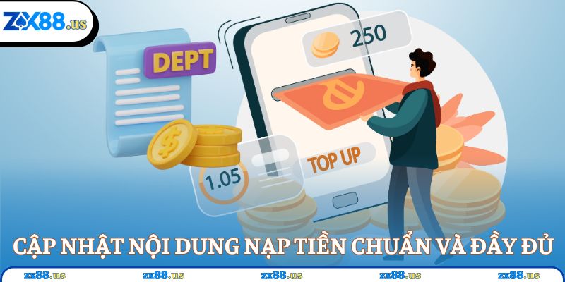 Cập nhật nội dung nạp tiền chuẩn và đầy đủ