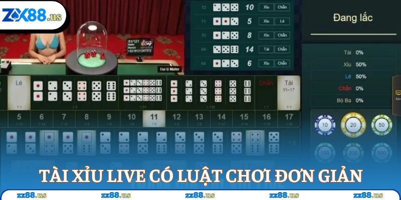 Tài xỉu live có luật chơi đơn giản